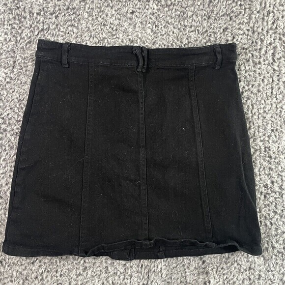 Altar’d State Black Denim Skirt Mini Button Detail Women's Size Large - Picture 5 of 9